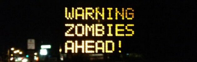 warning zombie